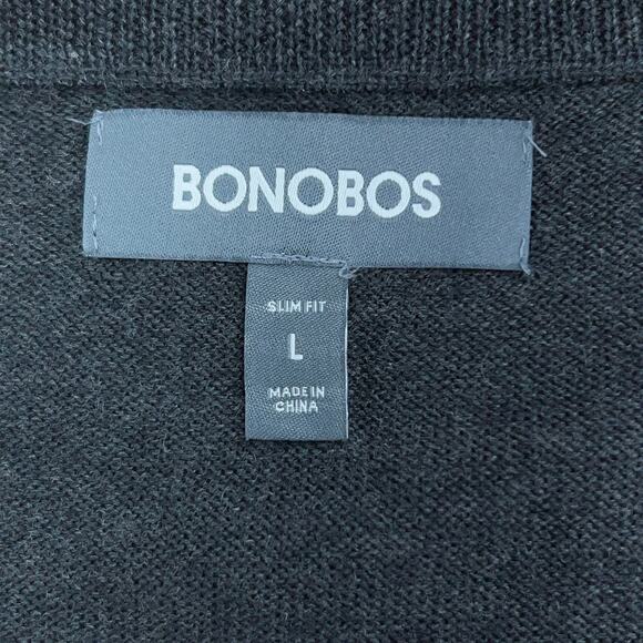 Bonobos Mens Size L V Neck Sweater Jumper Extra Fine Merino Wool Gray Grey - Picture 11 of 15